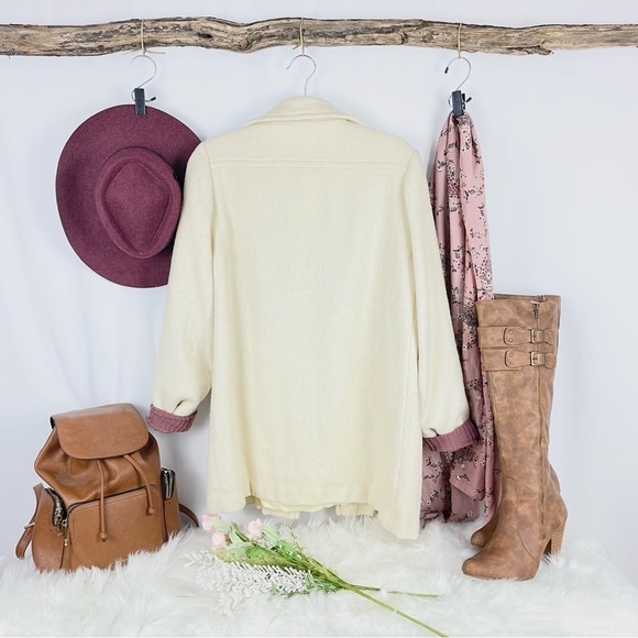 VINTAGE Wool Shacket Surrey Classics, Cream - Picture 2 of 11